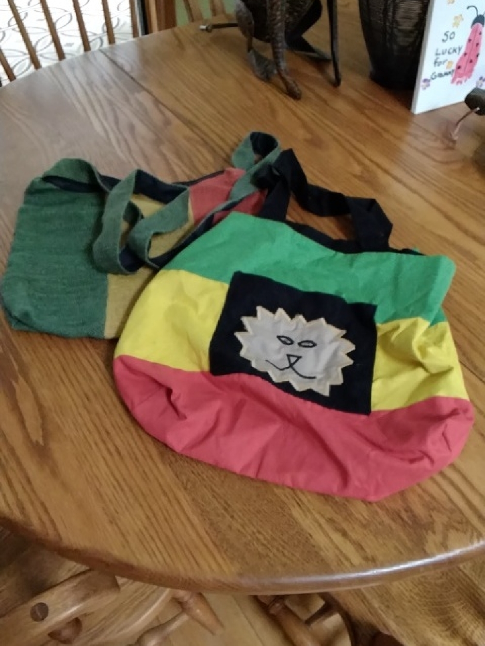RASTA Colorblock Canvas Totes- Multicolor 2 Bags...